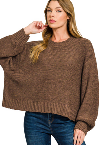 Cozy Ease Oversized Balloon Sleeve Sweater