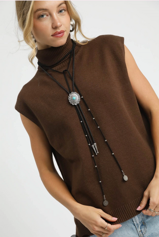 Modern Edge Knit Turtleneck Top