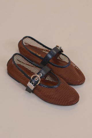 Autumn Mesh Buckle Flats