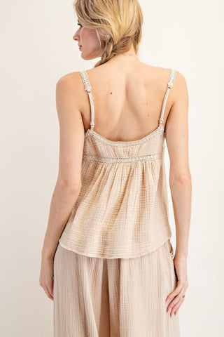 Easy Going Mineral Washed Tie Top