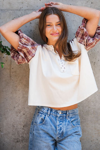 Sugar & Spice Plaid Top
