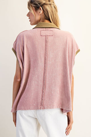 Chic Contrast Boxy Top