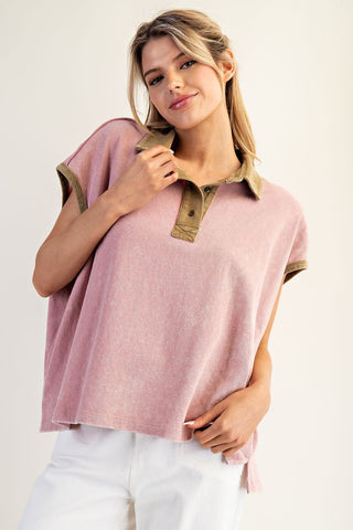 Chic Contrast Boxy Top