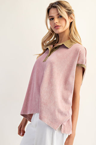 Chic Contrast Boxy Top