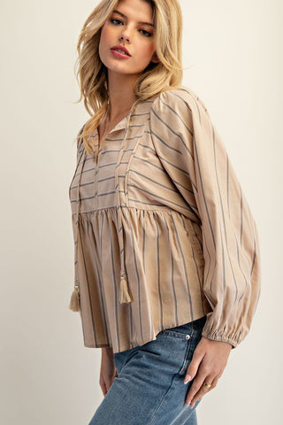 Quiet Charm Striped Blouse