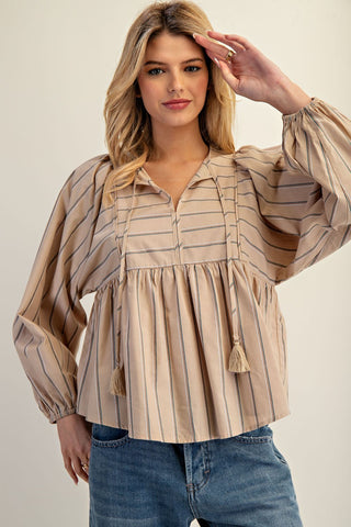 Quiet Charm Striped Blouse