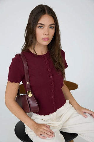 Sweetly Scalloped Knit Cardigan