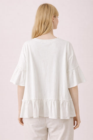 Washed Willow Ruffle Knit Top