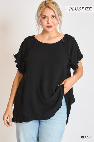 Frayed Eclipse Blouse in Plus