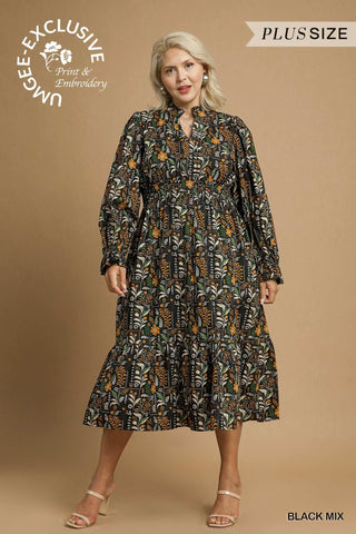 Wildflower Embrace Midi Dress in Plus