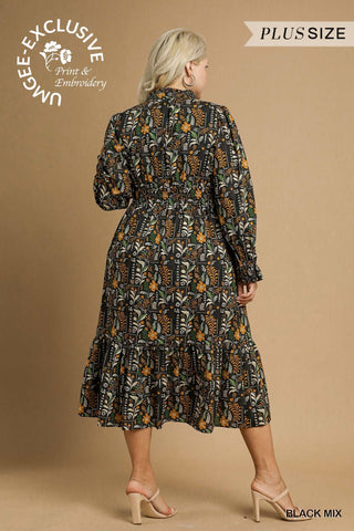Wildflower Embrace Midi Dress in Plus