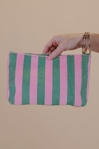 Pink Palm Terry Pouch