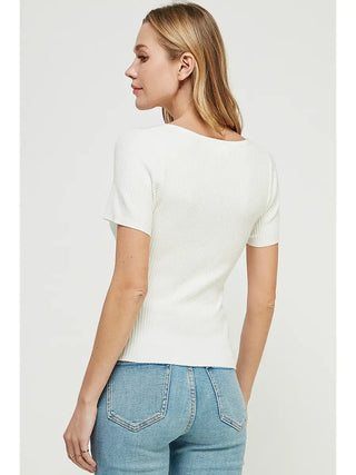 Square Neck Ribbed Top