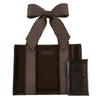 Case-Mate Espresso Polka Dot Bow Jelly Tote Bag