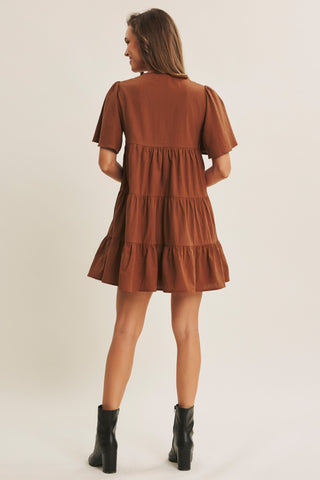 Chevron Crochet Babydoll Mini Dress