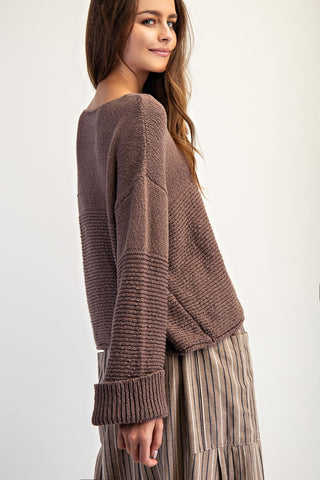 Mocha Drift Knit Sweater