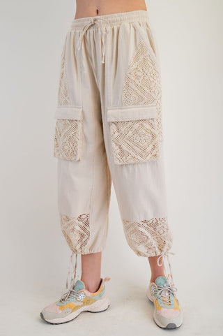 Crochet Mineral Washed Joggers