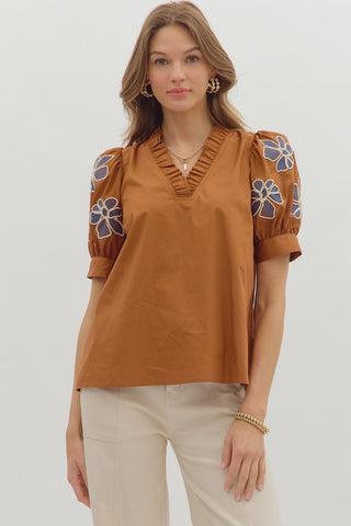 Marigold Meadow Embroidered Top