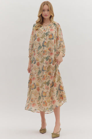 Autumn Garden Midi Dress