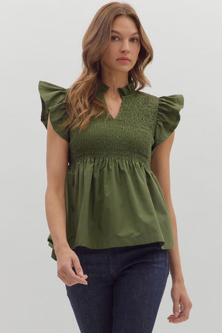 Ruffle & Bloom Peplum Top