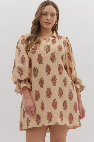 Blush Bloom Mini Dress in Plus