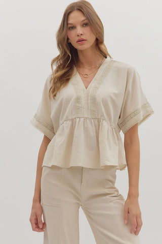Whispered Lace Peplum Top