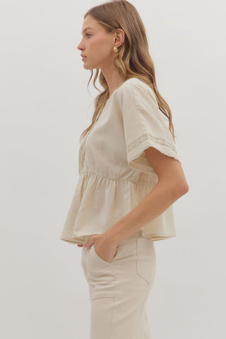 Whispered Lace Peplum Top