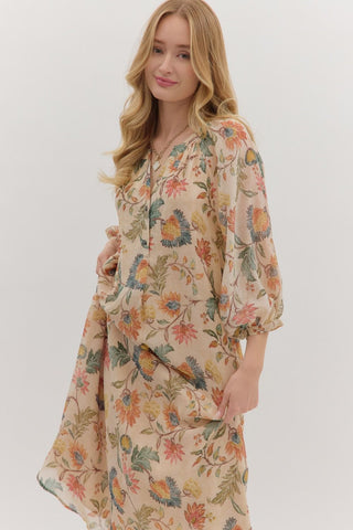 Autumn Garden Midi Dress