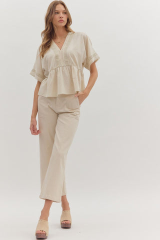 Whispered Lace Peplum Top