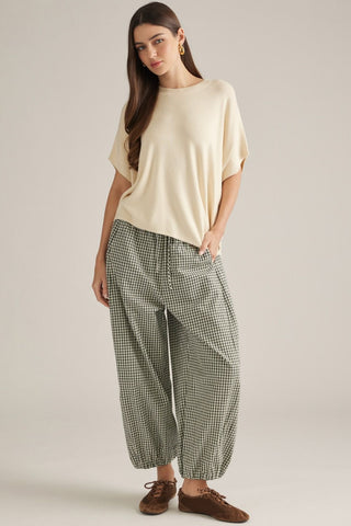 Cottage Gingham Barrel Pants