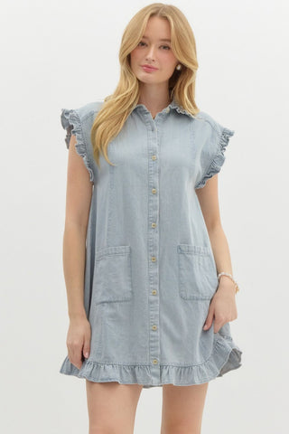 Downtown Stroll Denim Dress