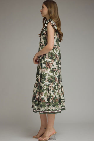 Garden Romance Ruffle Midi Dress