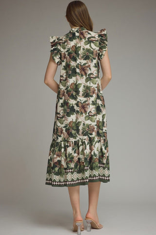 Garden Romance Ruffle Midi Dress