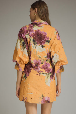Autumn Bloom Shirt Dress