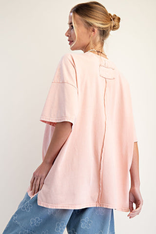Crochet Pocket Mineral Wash Tee
