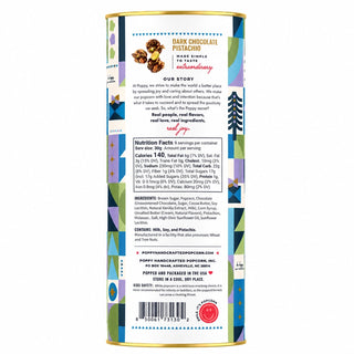 Poppy Dark Chocolate Pistachio Popcorn Gift Tin