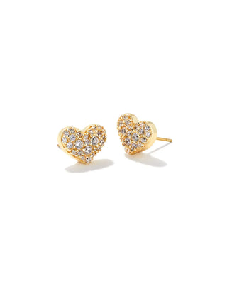 Kendra Scott Ari Gold Pavé Crystal Heart Earrings