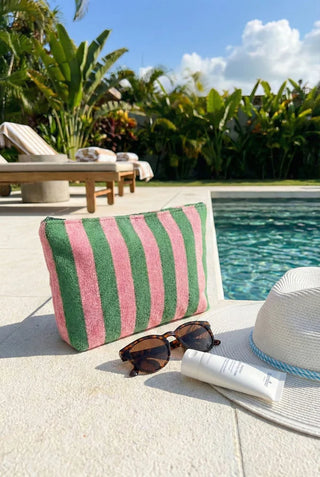 Pink Palm Terry Pouch