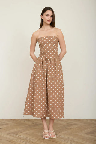Sweetheart Polka Dot Midi Dress