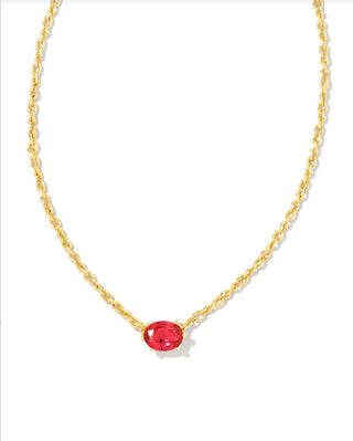 Cailin Gold Pendant Necklace in Gold Red Crystal