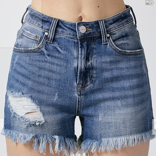 Jules Distressed High Rise Shorts