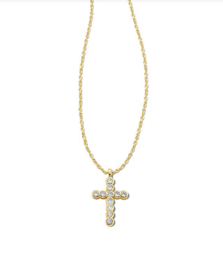 Cross Pendant Necklace – White Crystal