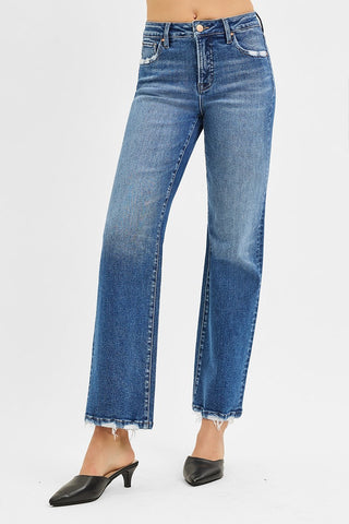 Sandra Distressed Ankle Straight Jeans