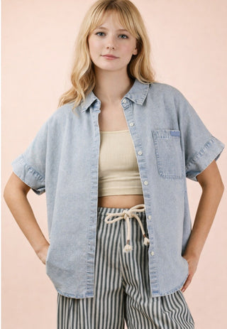 Wander Free Chambray Shirt Top