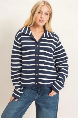 Harbor Stripe Cardigan