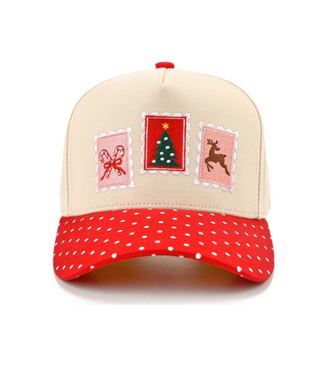 Merry Mail Christmas Stamp Trucker Hat