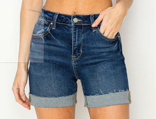 Remi High Rise Cuffed Denim Shorts