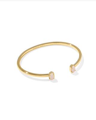 Emilie Gold Cuff Bracelet in Iridescent Drusy