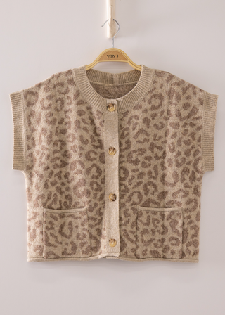 Wild Side Leopard Short Sleeve Cardigan