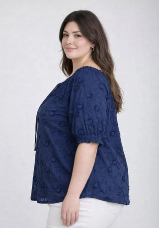 Blooming Grace Embroidered Top in Plus